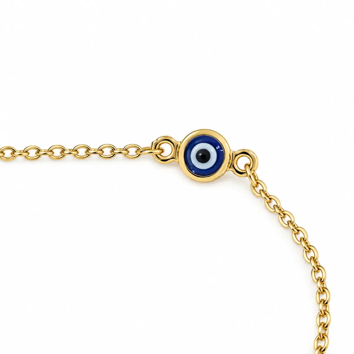 9ct Yellow Gold Cross & Evil Eye Adjustable Bracelet 18.5cm - 1930.9BR