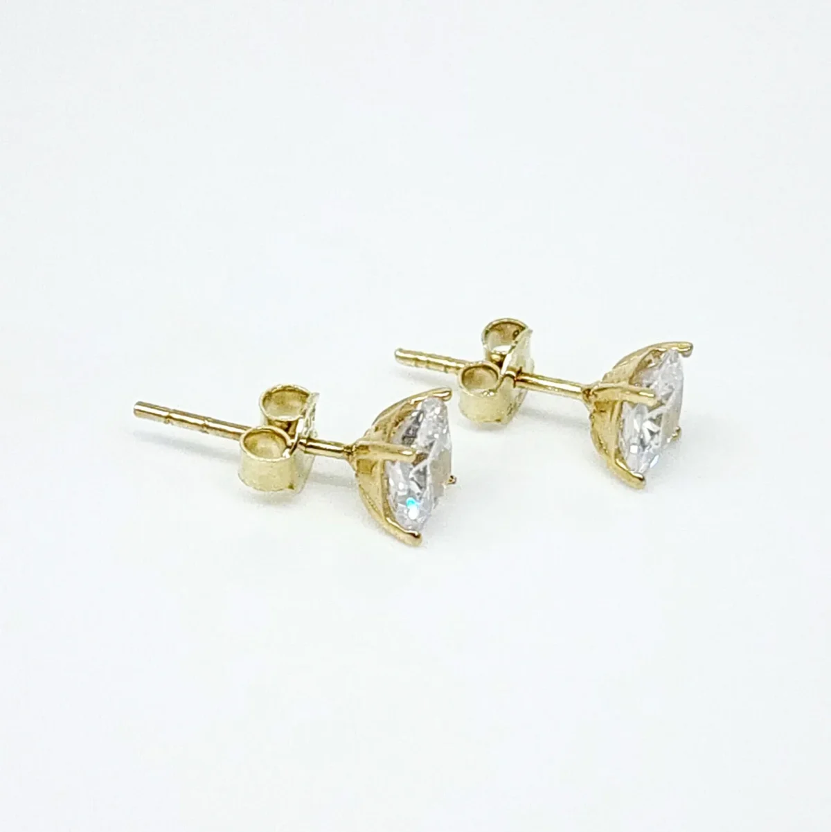 9ct Yellow Gold Cubic Zirconia 6mm Cushion Cut Stud Earrings