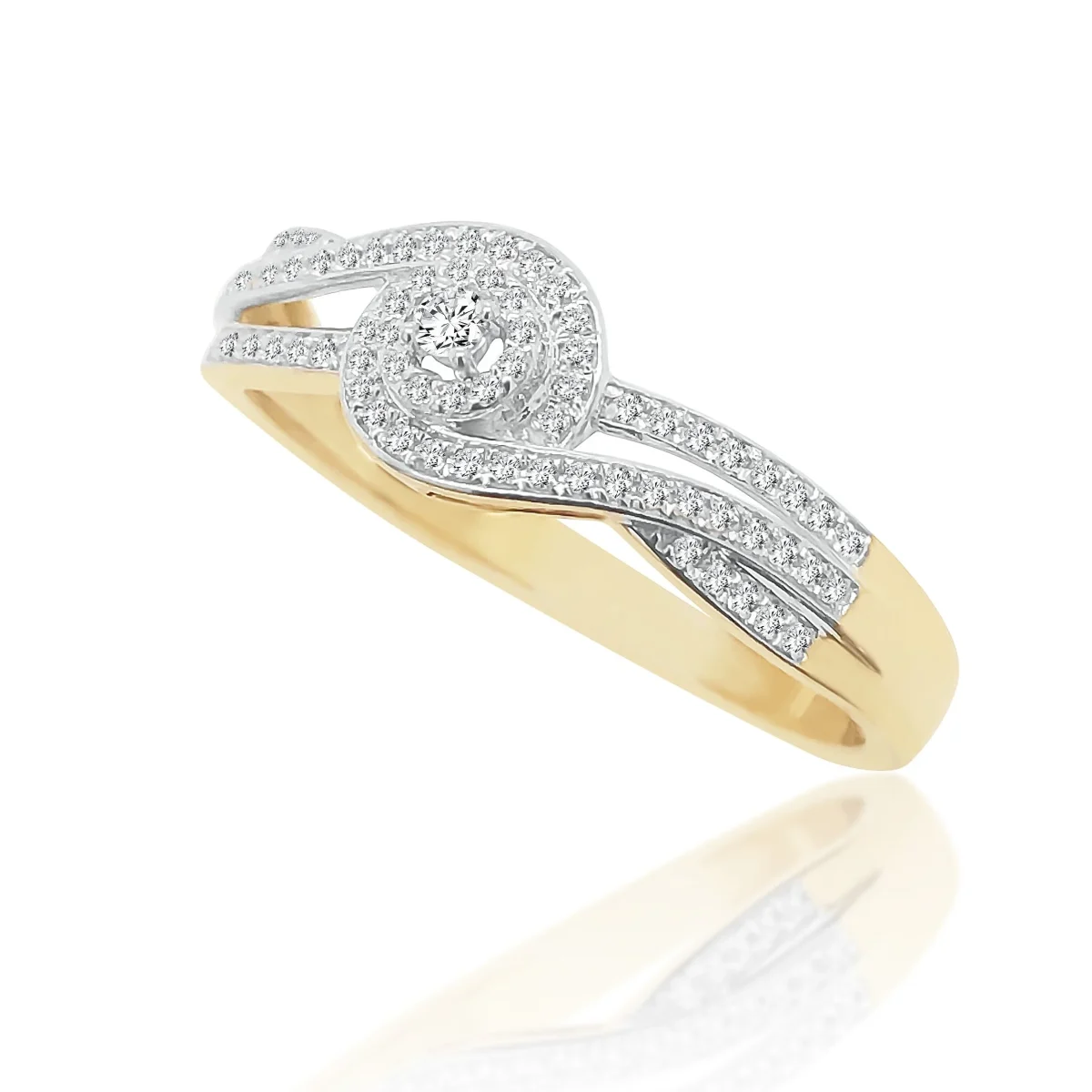 9ct Yellow Gold Cubic Zirconia Cluster Engagement Ring SKU-ARG12316