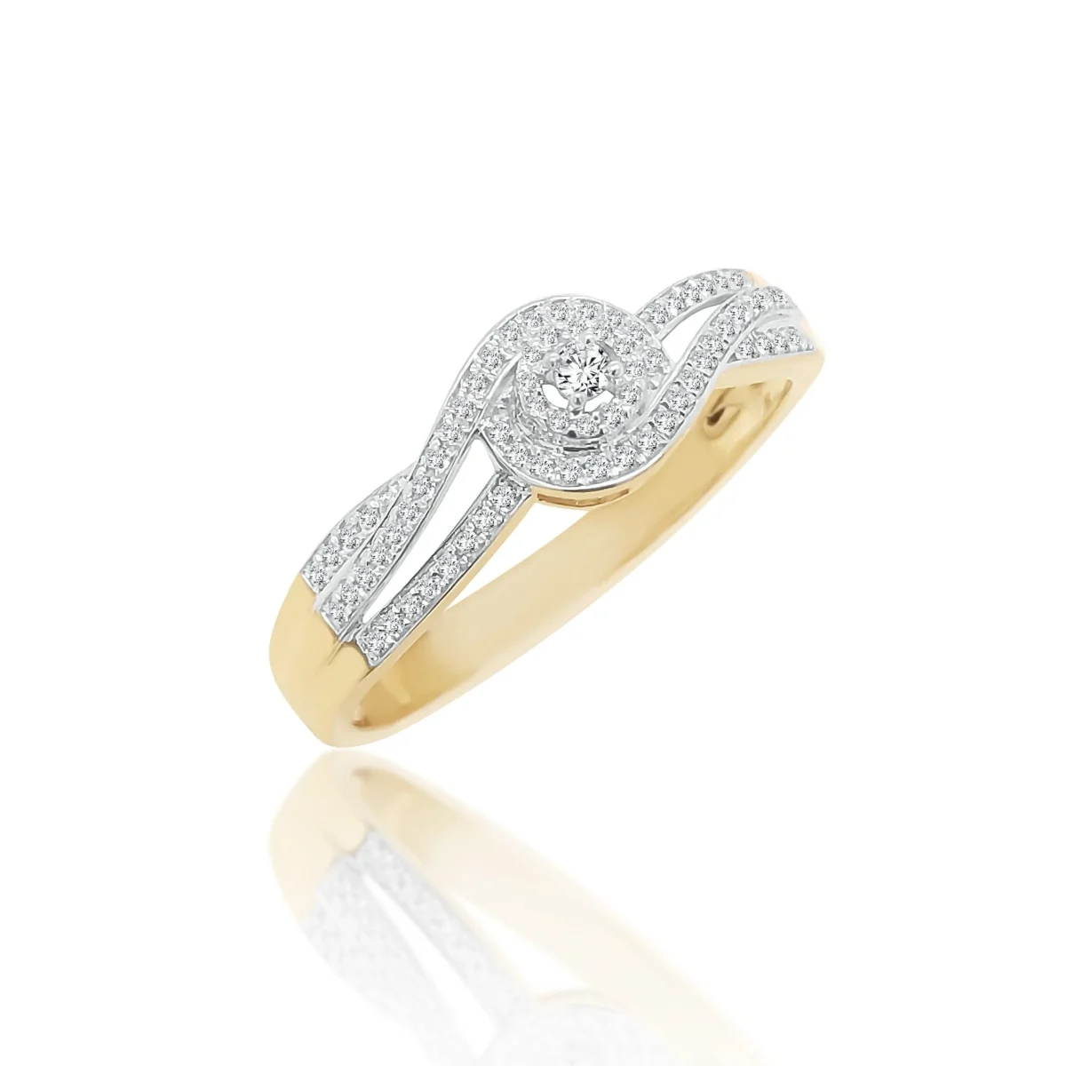 9ct Yellow Gold Cubic Zirconia Cluster Engagement Ring SKU-ARG12316