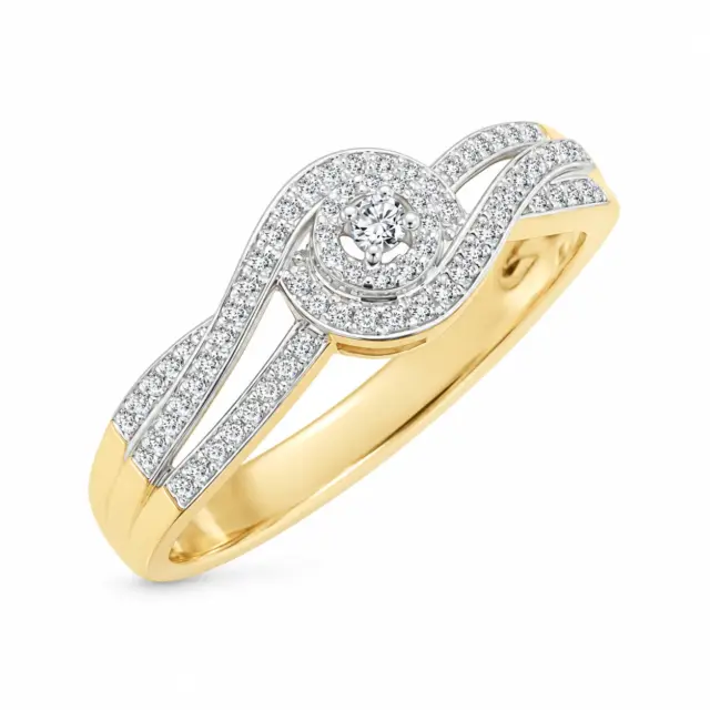 9ct Yellow Gold Cubic Zirconia Cluster Engagement Ring SKU-ARG12316