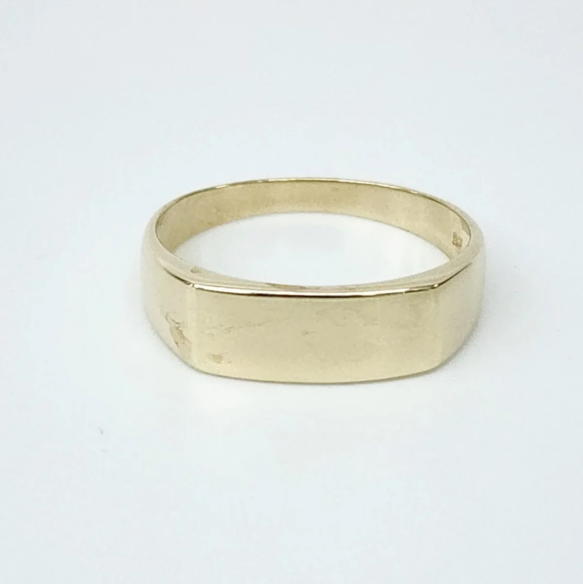 9ct Yellow Gold Curved Rectangle Signet Wedding / Dress Ring - D6598MOD9Y