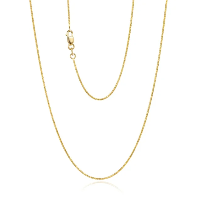 9ct Yellow Gold Desio 1mm Round Diamond Cut Magic Wheat Link Chain - 025SPID12