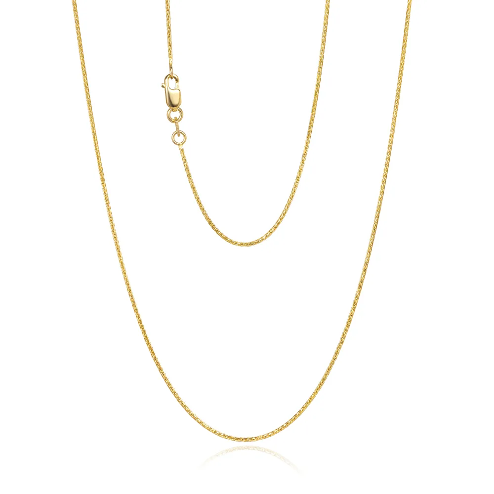 9ct Yellow Gold Desio 1mm Round Diamond Cut Magic Wheat Link Chain - 025SPID12