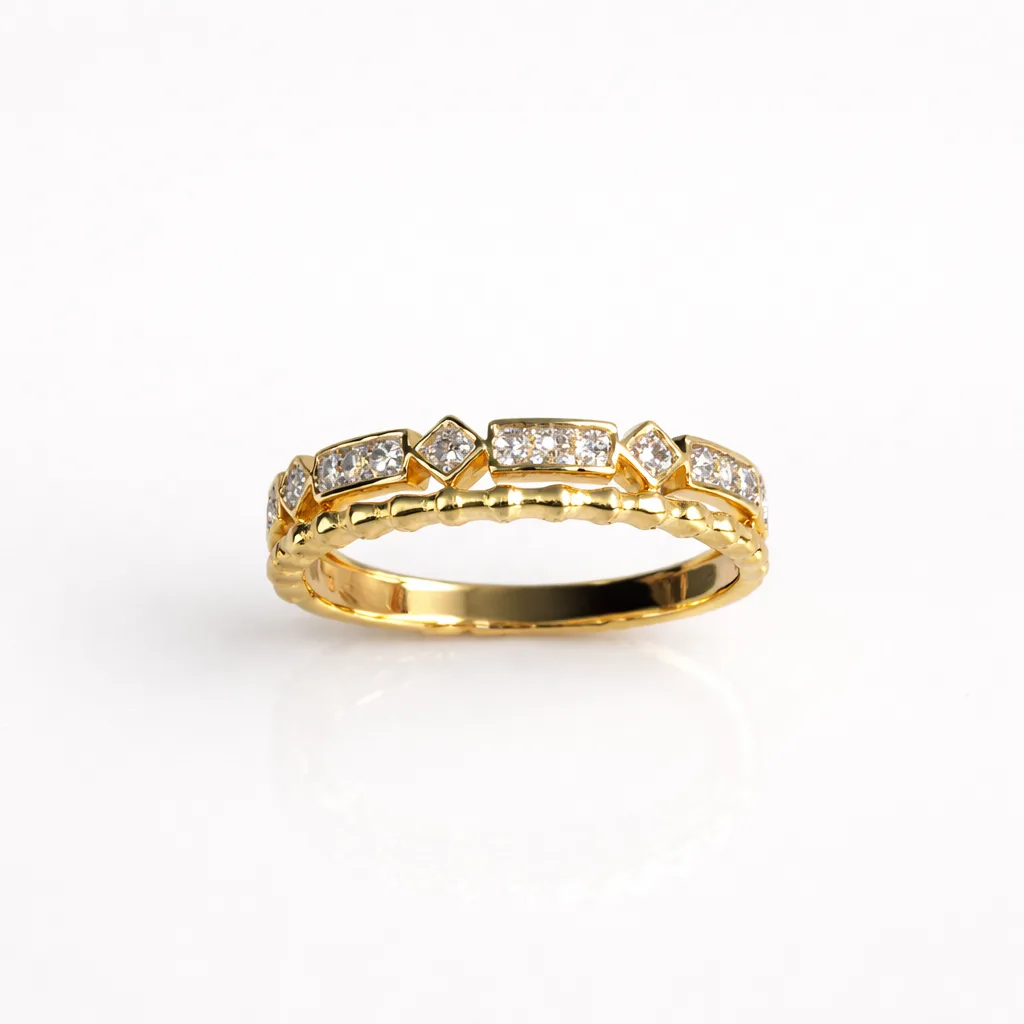 9ct Yellow Gold Diamond Band Ring 0.08ct Natural Diamonds - AJR28747