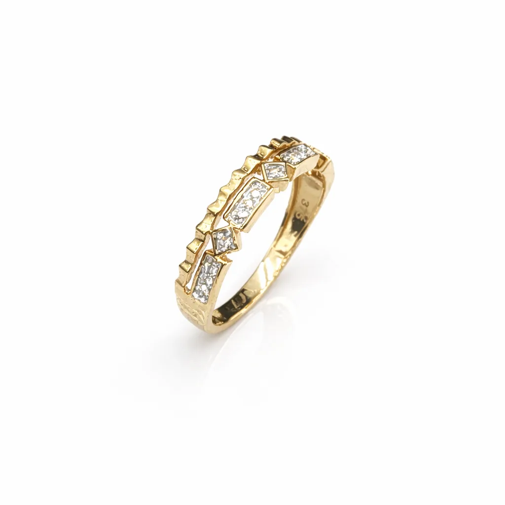 9ct Yellow Gold Diamond Band Ring 0.08ct Natural Diamonds - AJR28747