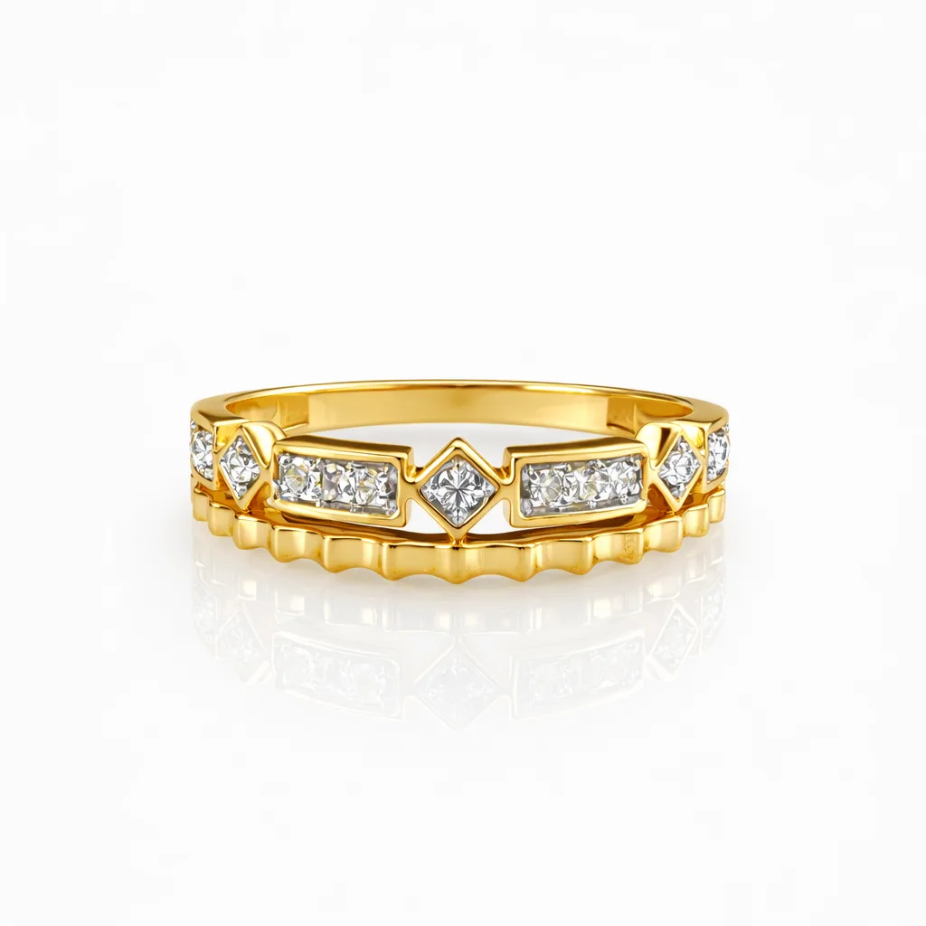 9ct Yellow Gold Diamond Band Ring 0.08ct Natural Diamonds - AJR28747