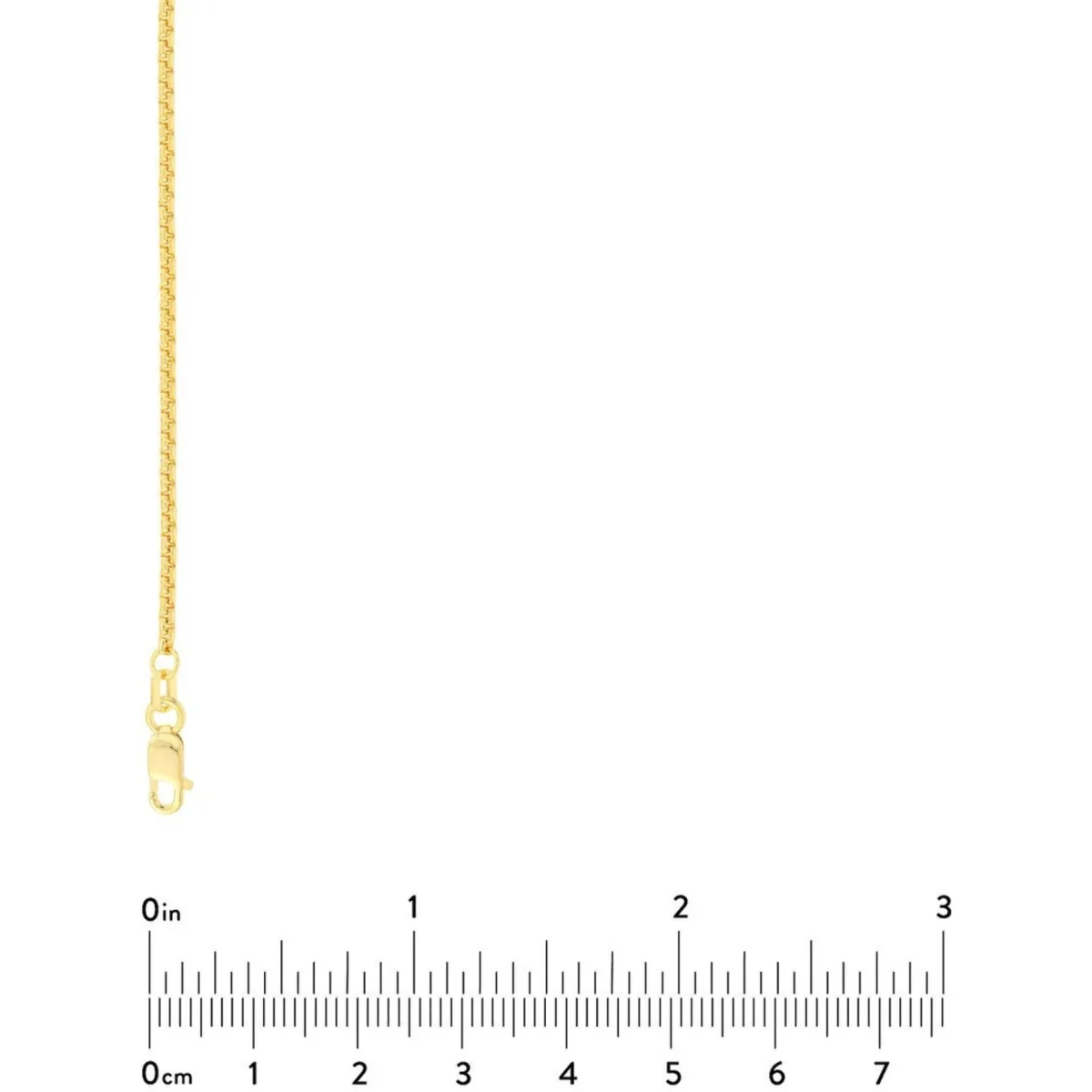 9ct Yellow Gold Diamond Cut 1.50mm Solid Round Box Chain with Lobster Catch - 51cm