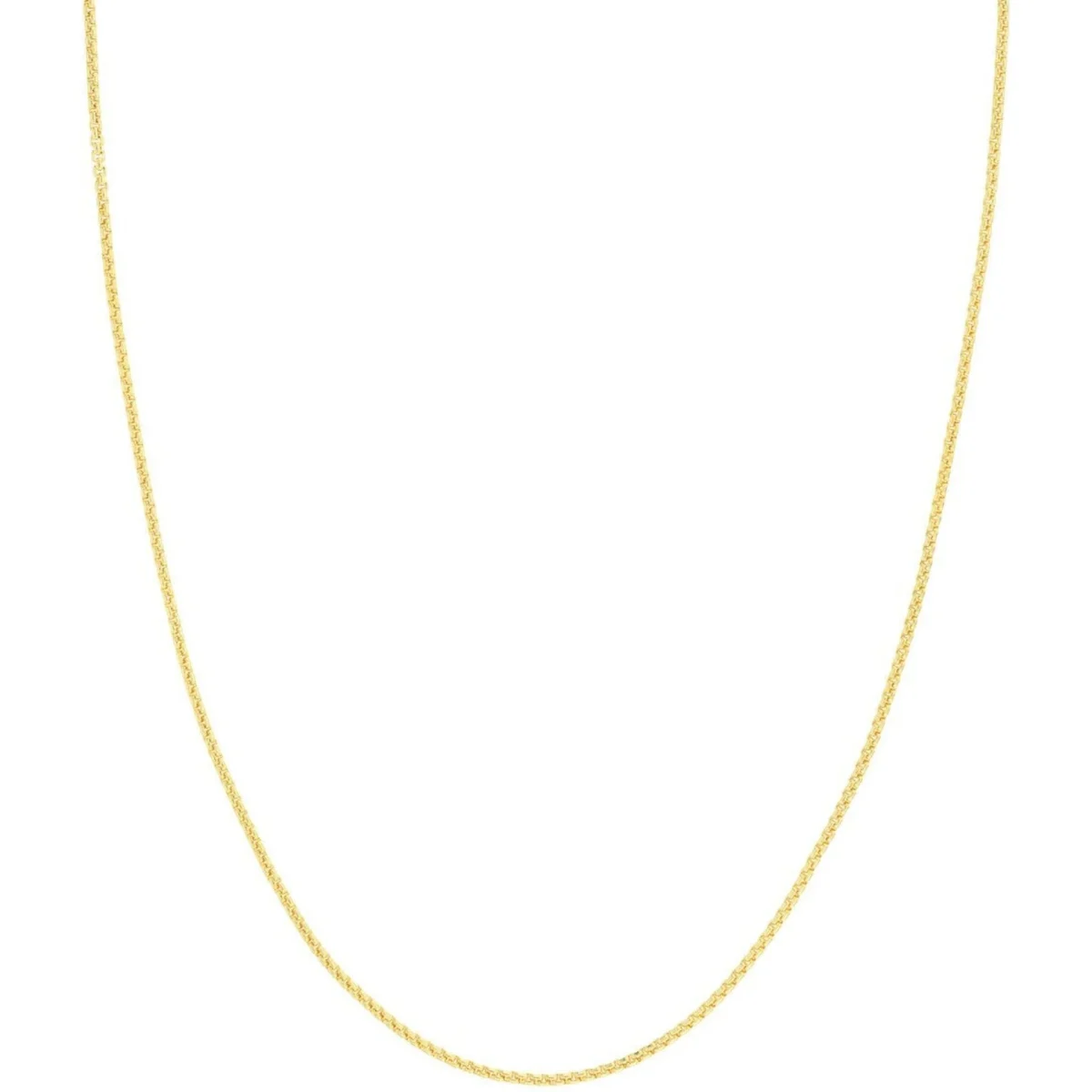 9ct Yellow Gold Diamond Cut 1.50mm Solid Round Box Chain with Lobster Catch - 51cm
