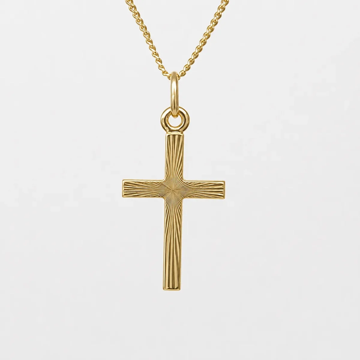 9ct Yellow Gold Diamond Cut Cross Pendant – Italian Made | 15mm x 26mm - 9CTDCCROSS