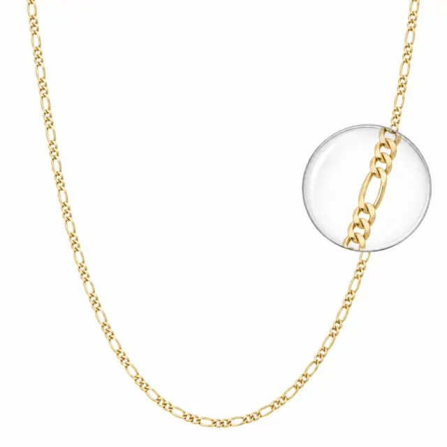 9ct Yellow Gold Diamond Cut Figaro Chain - FD40 1/3 Gauge