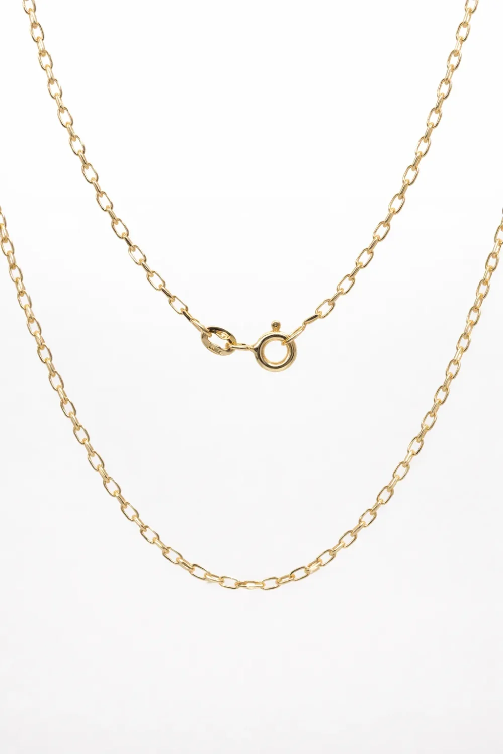 9ct Yellow Gold Diamond Cut Rectangular Trace Link Chain 1.5mm - 050KRD09