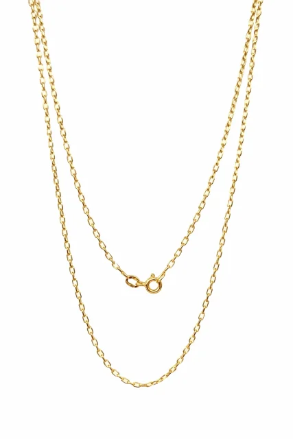 9ct Yellow Gold Diamond Cut Rectangular Trace Link Chain 1.5mm - 050KRD09