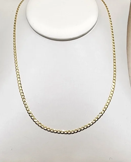 9ct Yellow Gold Diamond Cut Round Edge Open Curb Link 80 Gauge 3.20mm Chain