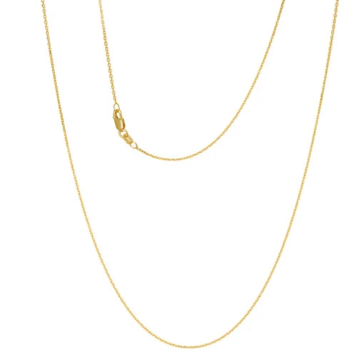 9ct Yellow Gold Diamond Cut Squared Edge Forzatina 1.3mm Cable Link Chain