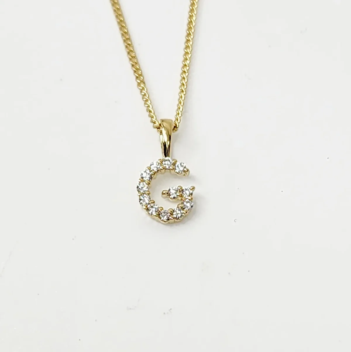 9ct Yellow Gold Diamond initial Pendant