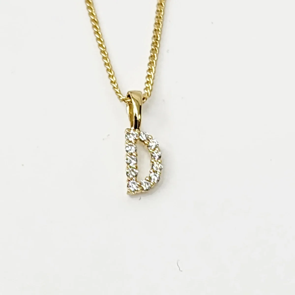 9ct Yellow Gold Diamond initial Pendant