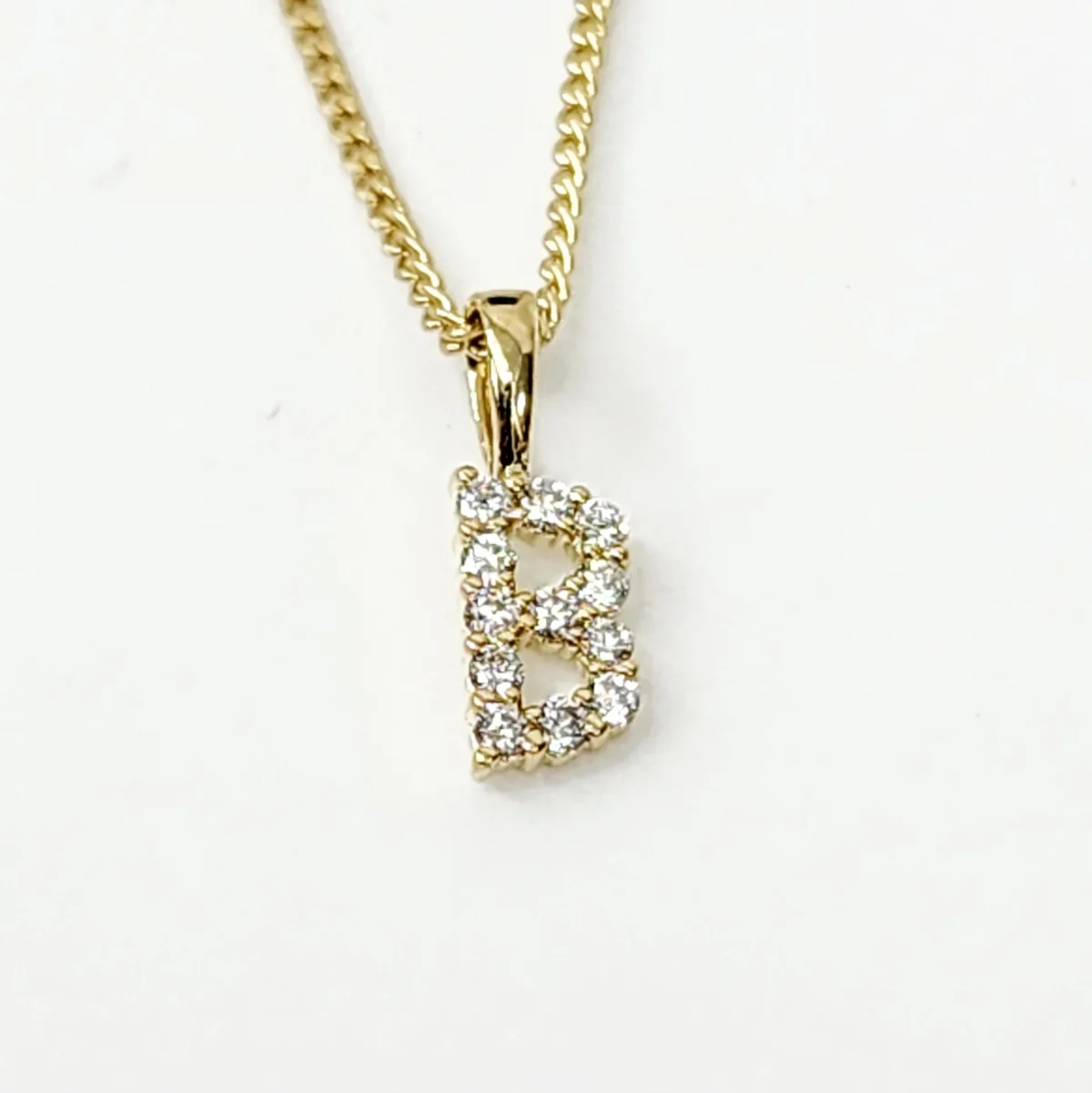 9ct Yellow Gold Diamond initial Pendant