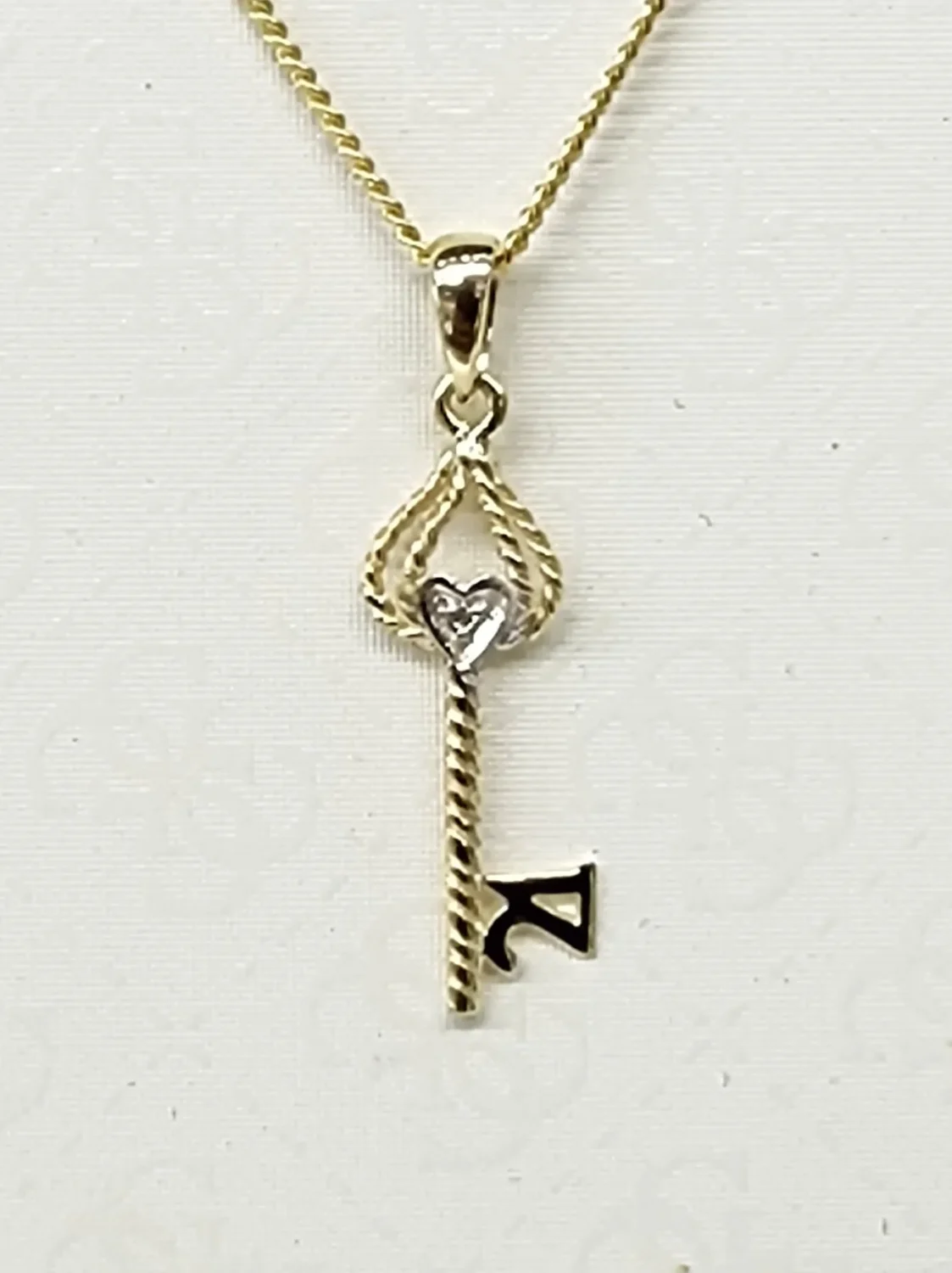 9ct Yellow Gold Diamond Set 21st Key Pendant
