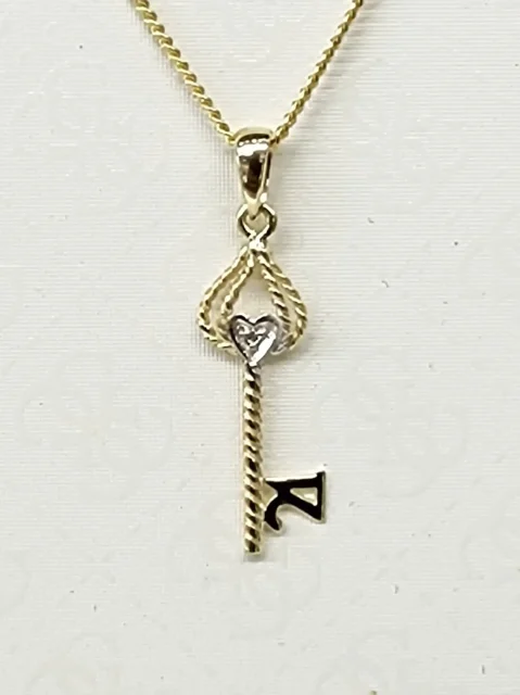 9ct Yellow Gold Diamond Set 21st Key Pendant
