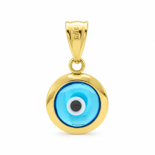 9ct Yellow Gold Evil Eye Protection Charm Pendant