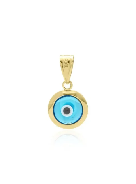 9ct Yellow Gold Evil Eye Protection Charm Pendant