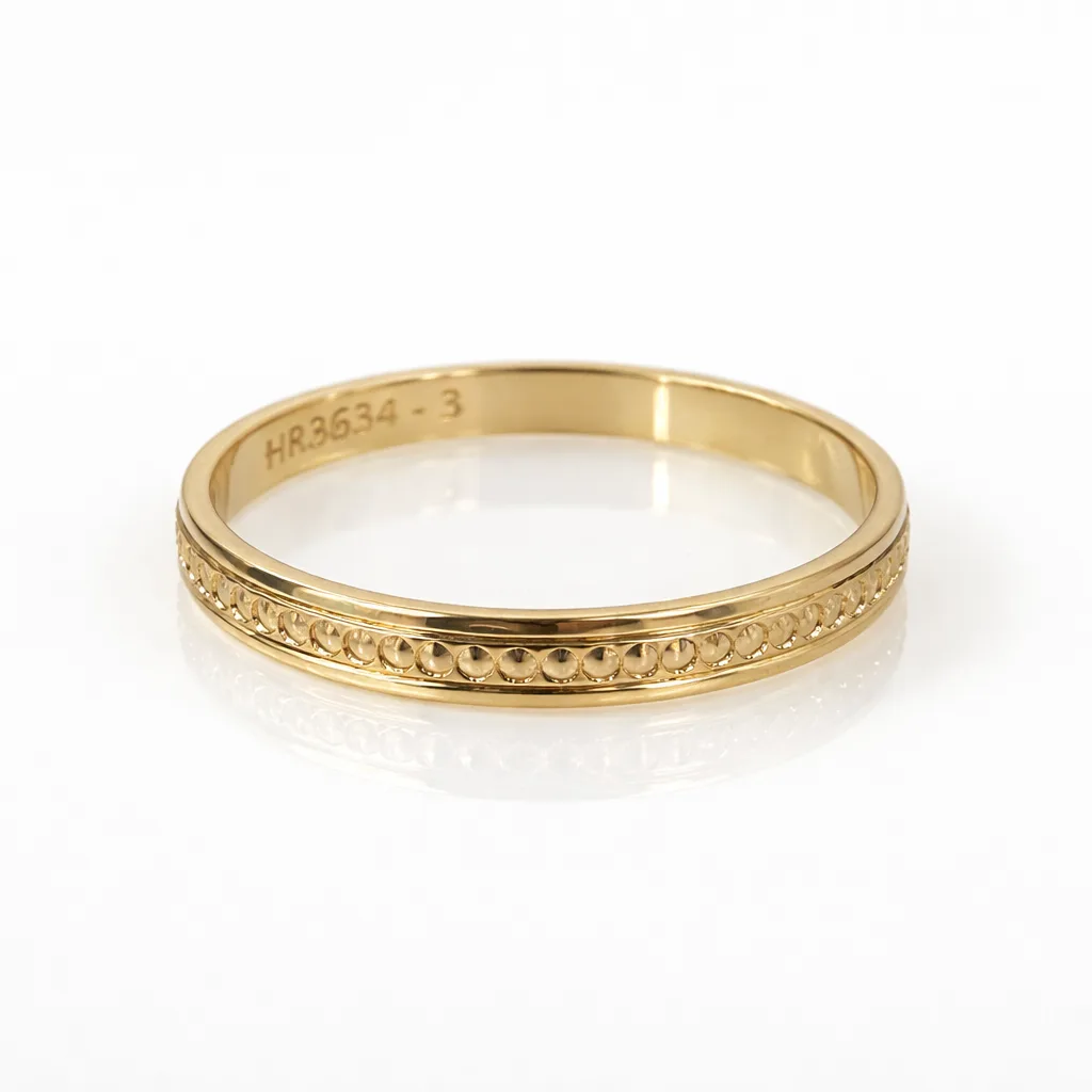 9ct Yellow Gold Faceted Wedding Ring 3.0mm | High Polish Patterned Band | Classic Gold Wedding Band - HR3634/3