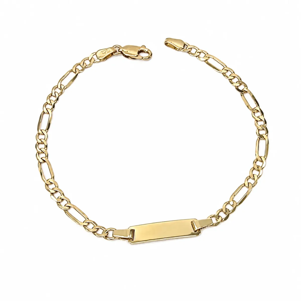 9ct Yellow Gold Figaro ID Bracelet 19cm - 9KFGZ0806