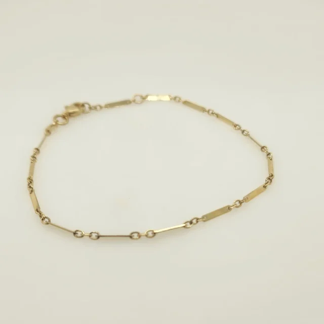 9ct Yellow Gold Fine Flat Bar Bracelet