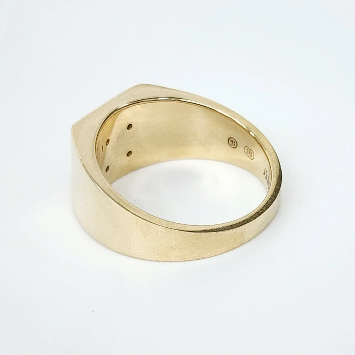 9ct Yellow Gold Gents Dress Ring with 4mm x 4mm Square Cut Australian Yellow Sapphire - JS2049CT