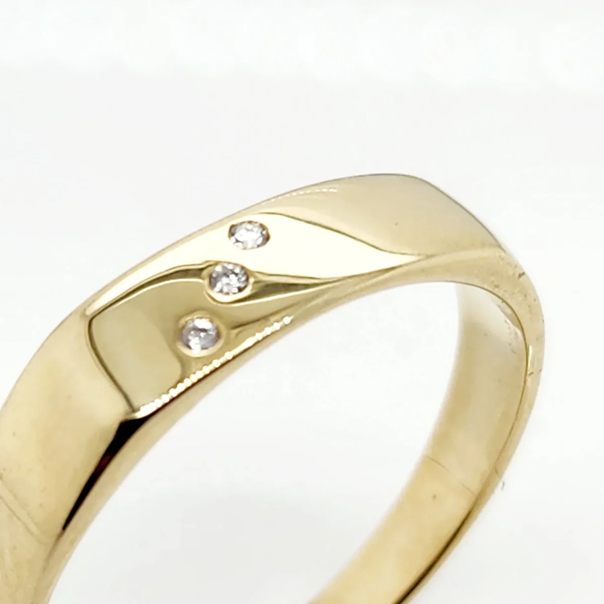 9ct Yellow Gold Gents Wedding / Dress Diamond Set Ring