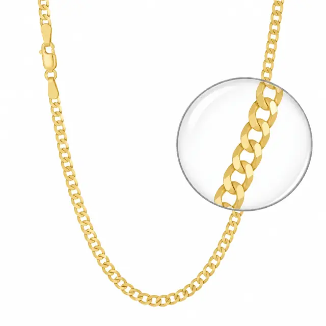 9ct Yellow Gold Grumetta Rada 3.15mm Open 6 Sided Curb Chain
