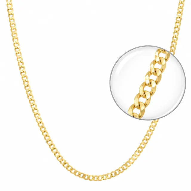 9ct Yellow Gold Grumetta Rada 6-Sided Open Curb Chain 60cm – Made in Italy - 70HKI445