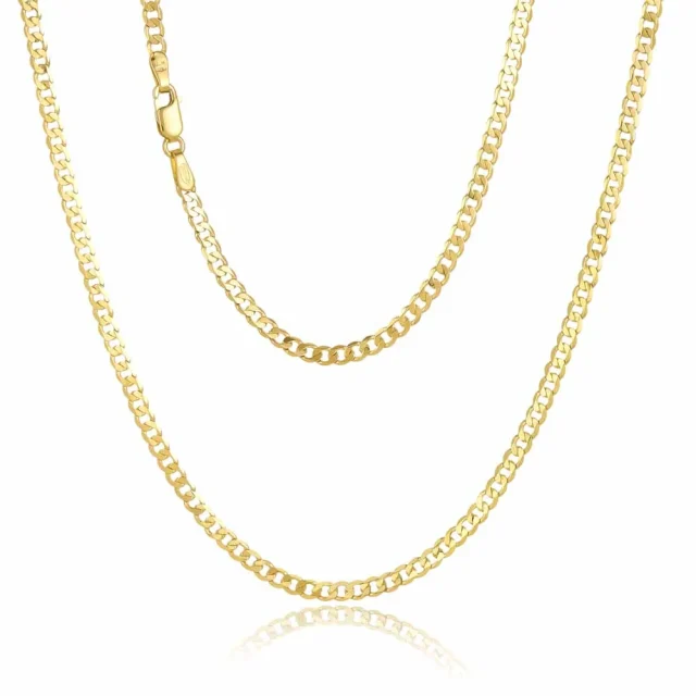 9ct Yellow Gold Grumetta Rada 6-Sided Open Curb Chain 60cm – Made in Italy - 70HKI445