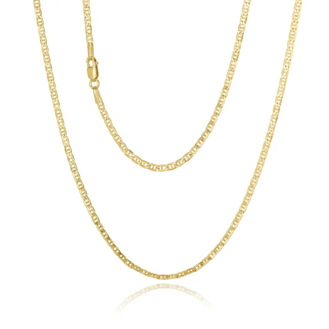 9ct Yellow Gold Hallow Anchor Chain 2.3mm Wide x 50cm Long