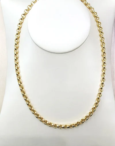9ct Yellow Gold Hollow Round Belcher Chain – 5.50mm – 55cm & 60cm – Made in Italy