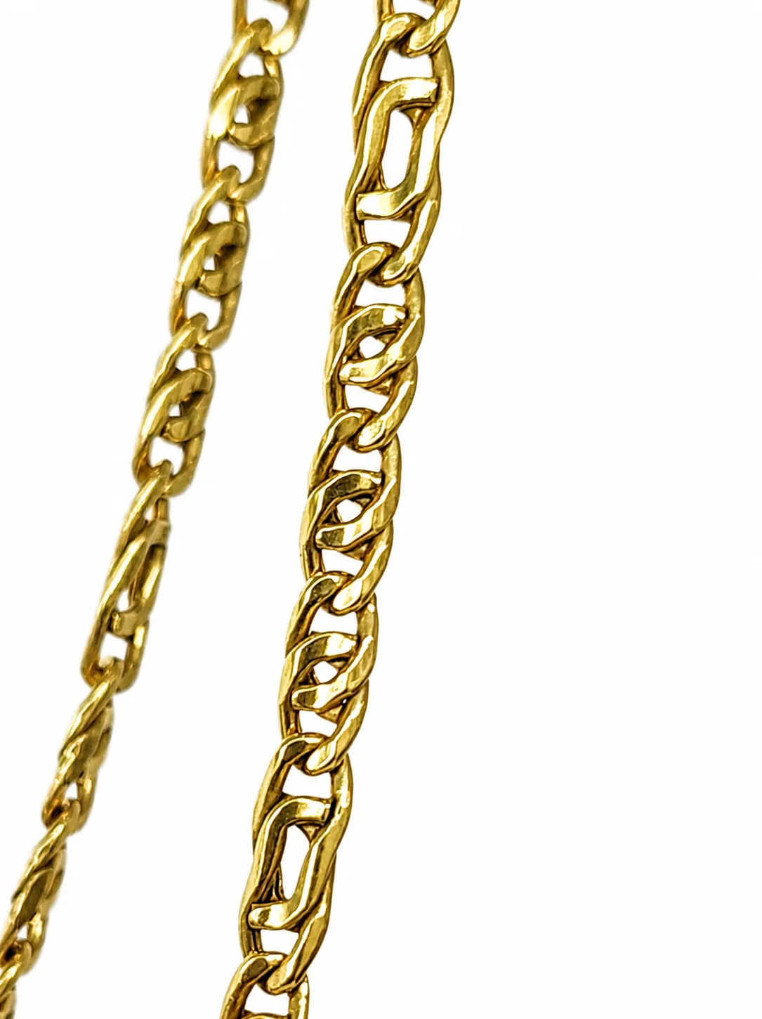 9ct Yellow Gold Hollow Fancy Link Chain 50cm – 3.3mm Polished Gold Necklace - 9CTLZZ-50