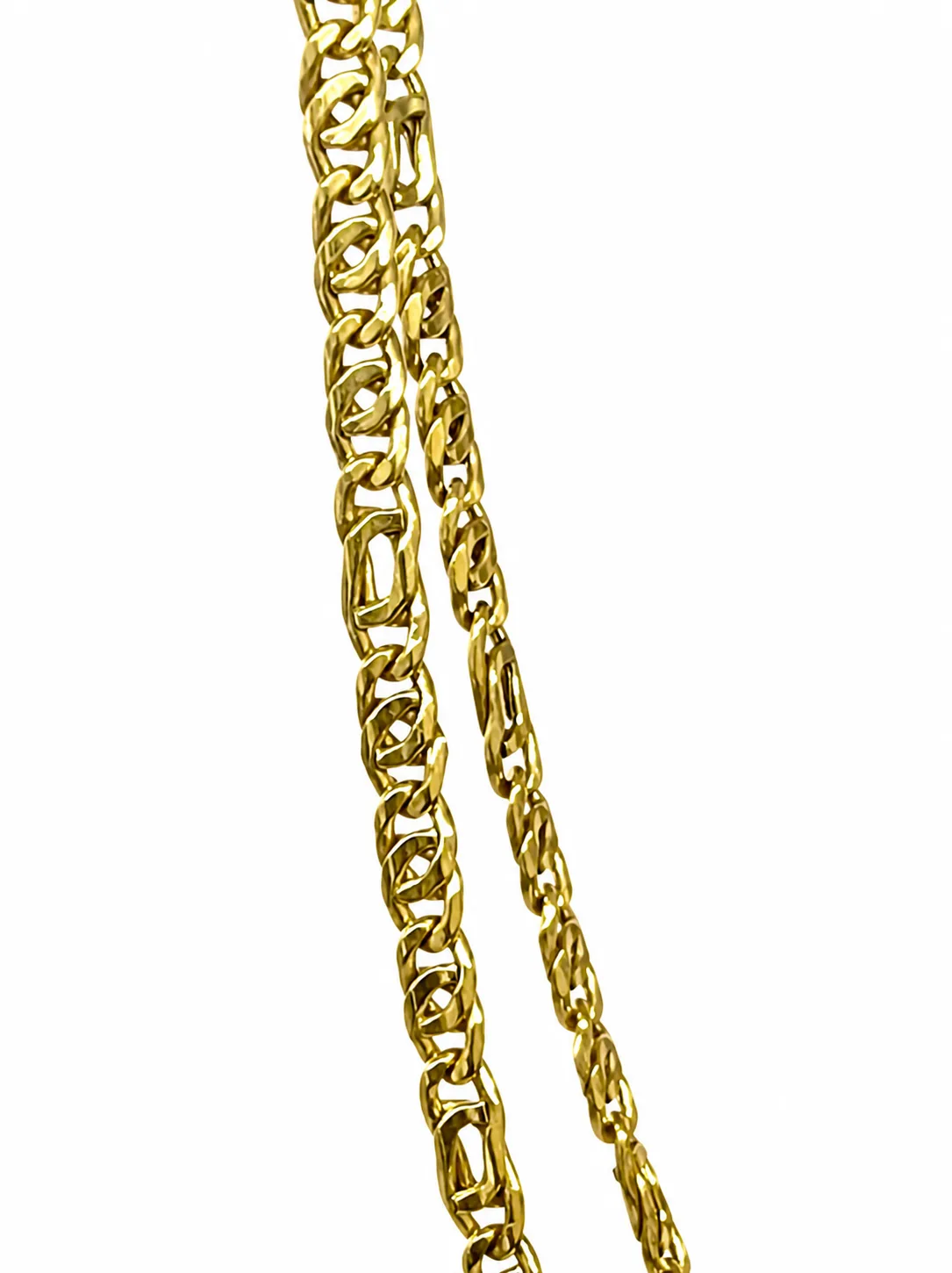 9ct Yellow Gold Hollow Fancy Link Chain 50cm – 3.3mm Polished Gold Necklace - 9CTLZZ-50
