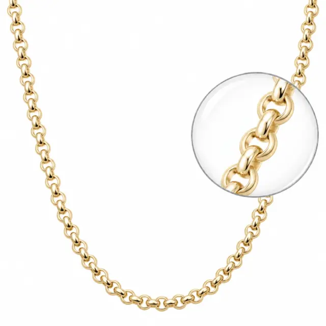 9ct Yellow Gold Hollow Round Belcher Chain – 5.50mm – 55cm & 60cm – Made in Italy