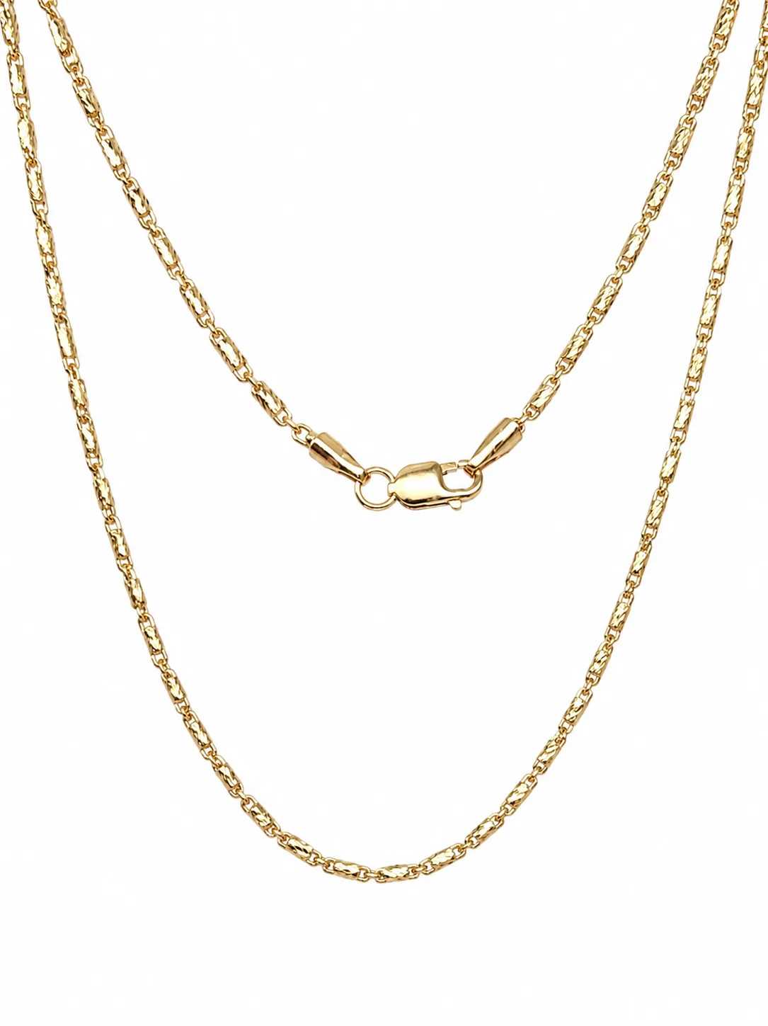 9ct Yellow Gold Italian Made Diamond Cut Round Snail Link Necklace 45cm – 1.45mm - BNL81D-45