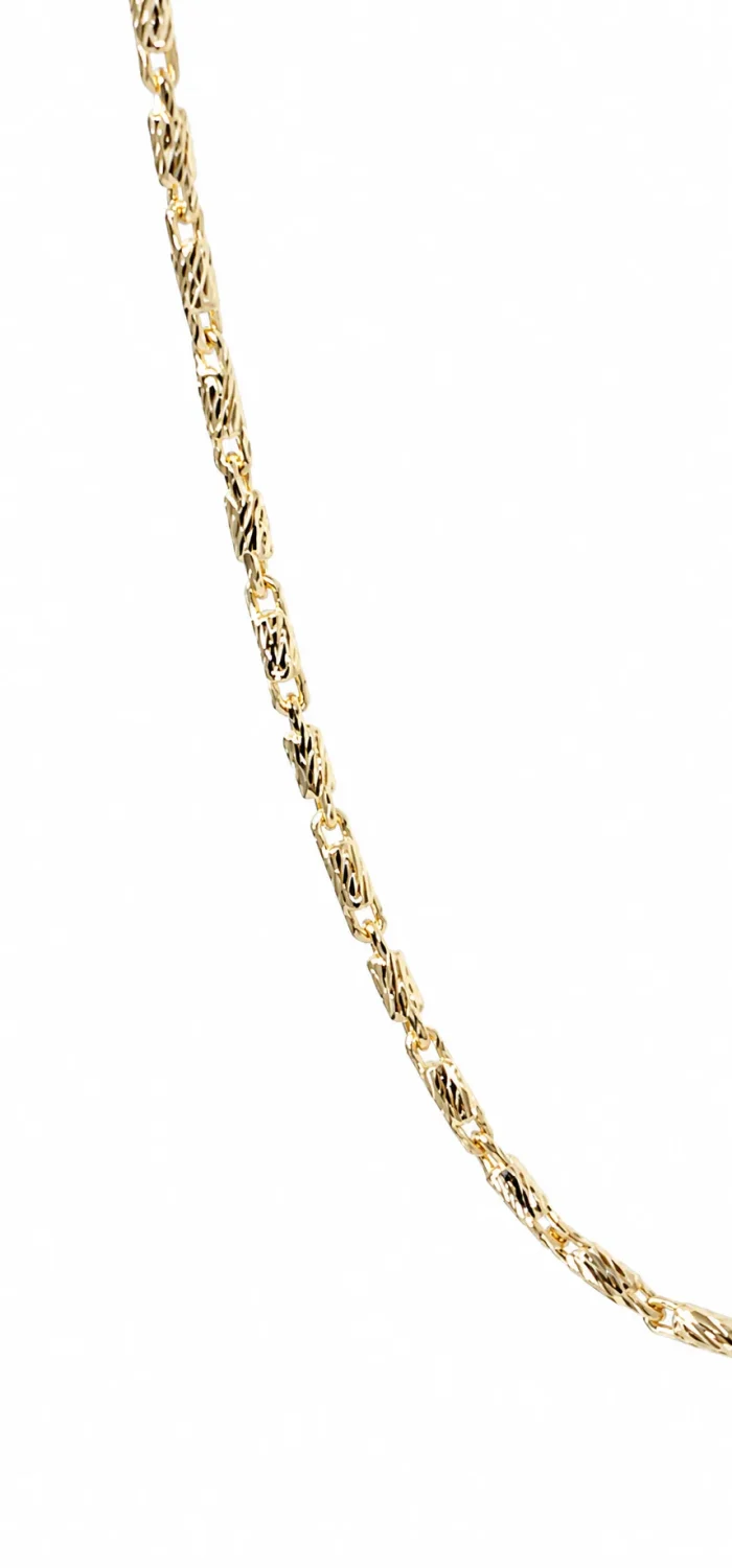 9ct Yellow Gold Italian Made Diamond Cut Round Snail Link Necklace 45cm – 1.45mm - BNL81D-45