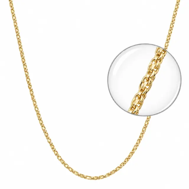 9ct Yellow Gold Italian Made Diamond Cut Round Snail Link Necklace 45cm – 1.45mm - BNL81D-45