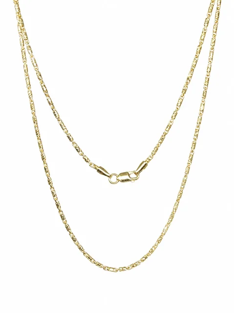 9ct Yellow Gold Italian Made Diamond Cut Round Snail Link Necklace 45cm – 1.45mm - BNL81D-45