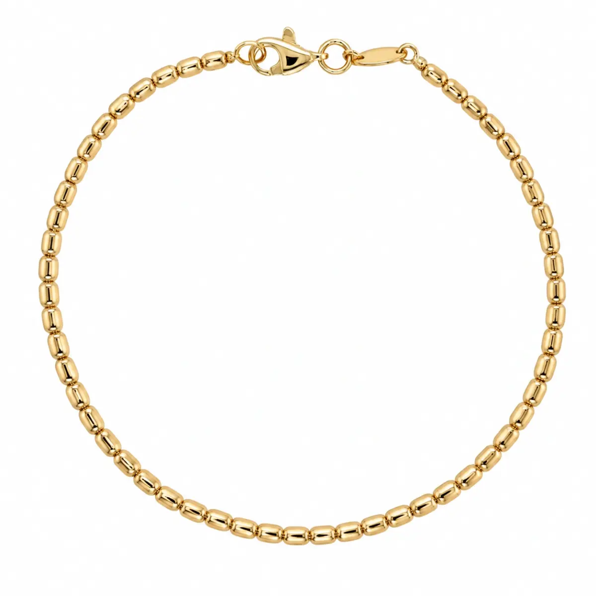 9ct Yellow Gold Italian Made Round Box Link Bracelet 2.0mm x 19cm - VX3BCB4141