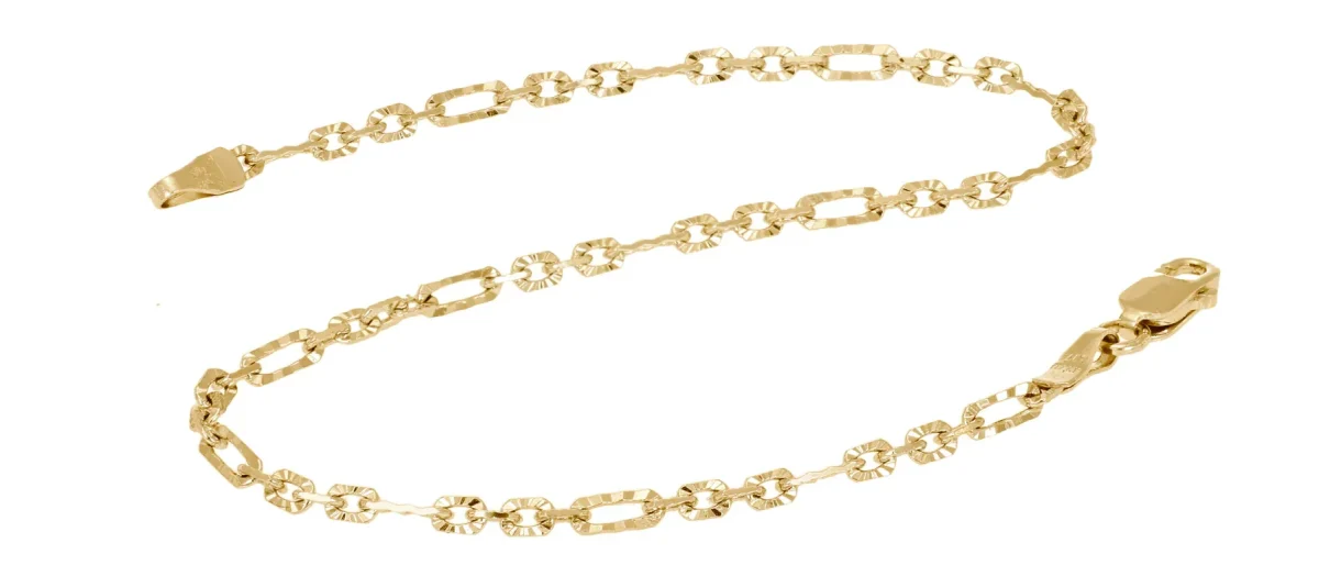 9ct Yellow Gold Italian Made Super Star Link Bracelet 2.50mm – Solid Gold Links – 19cm - BNRA8-4-19