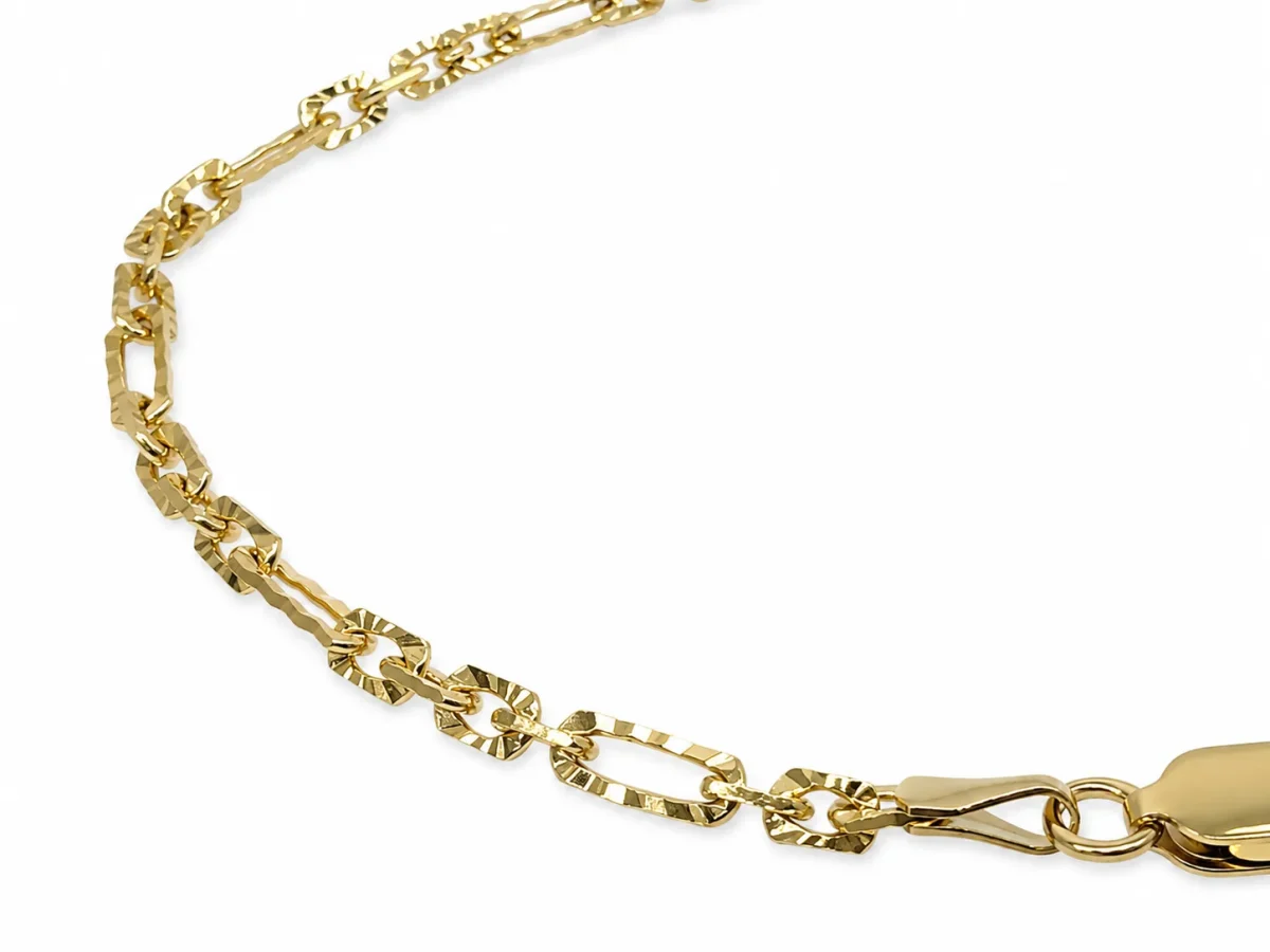 9ct Yellow Gold Italian Made Super Star Link Bracelet 2.50mm – Solid Gold Links – 19cm - BNRA8-4-19
