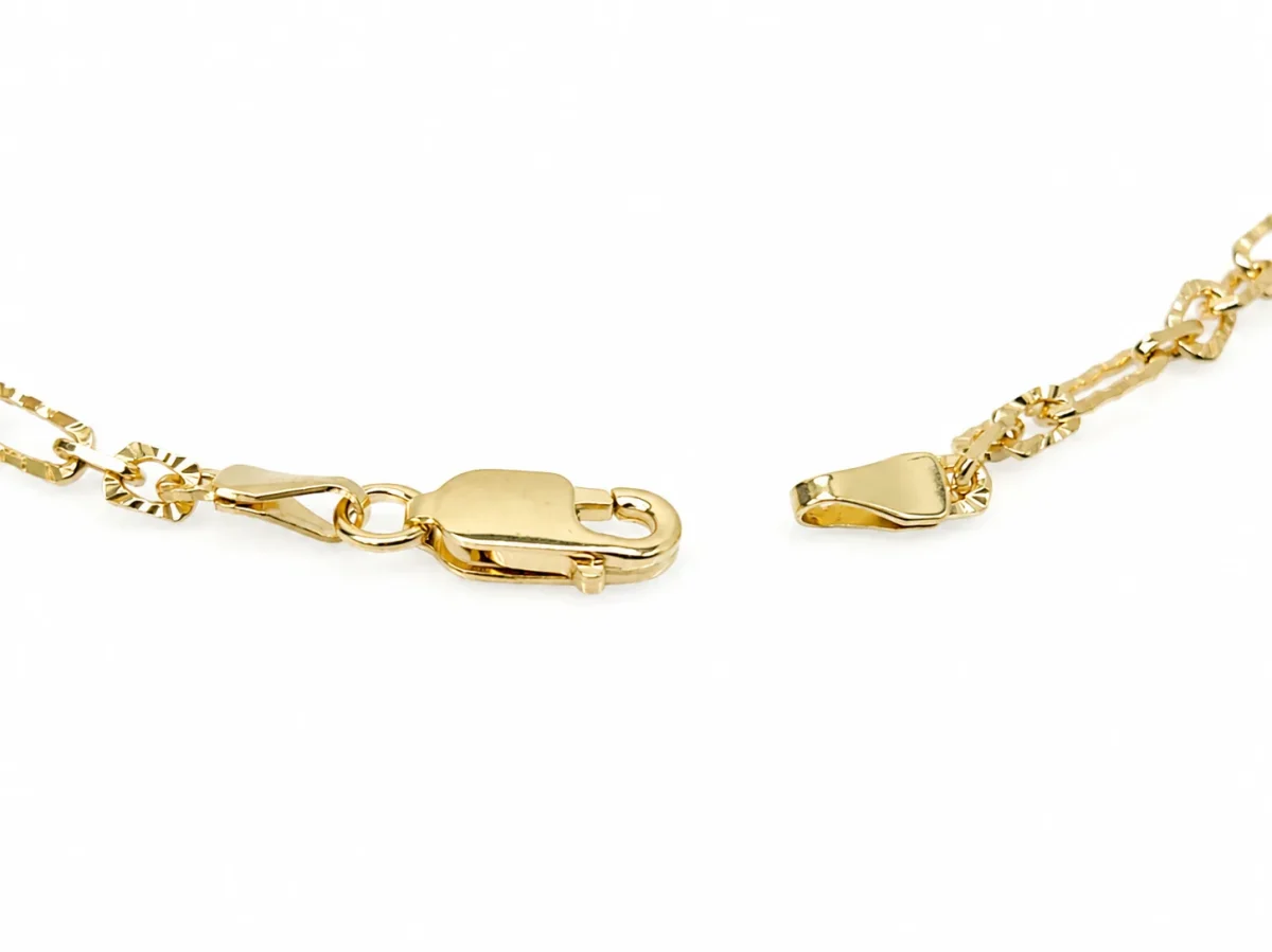 9ct Yellow Gold Italian Made Super Star Link Bracelet 2.50mm – Solid Gold Links – 19cm - BNRA8-4-19