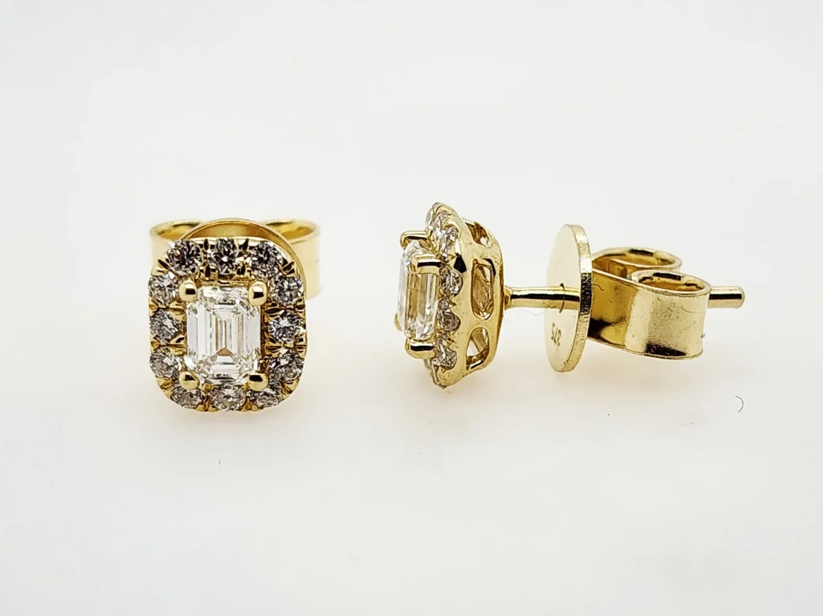 9ct Yellow Gold Lab-Grown 0.52ct Diamond Cluster Stud Earrings - AUER840