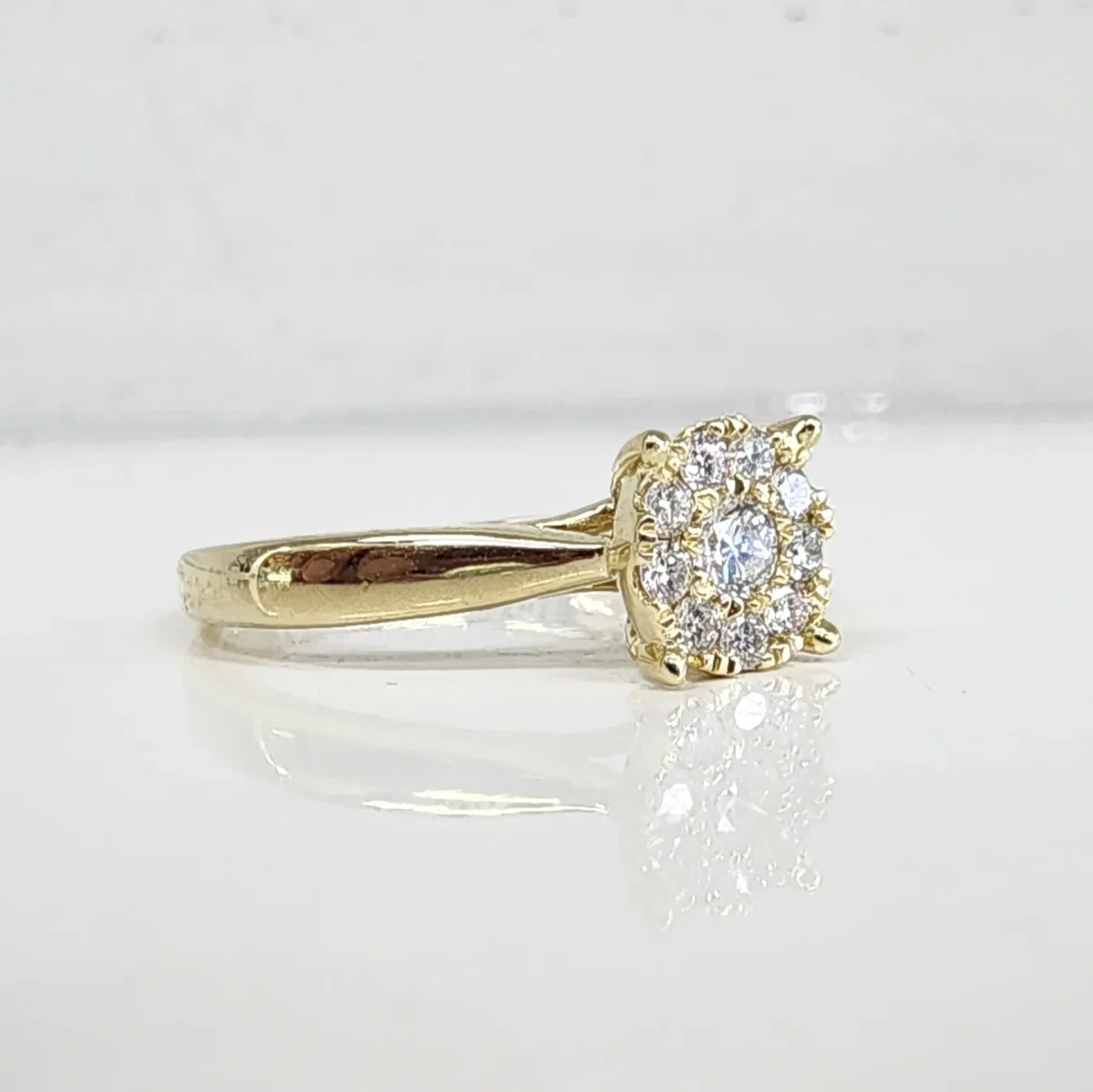 9ct Yellow Gold Lab Grown Diamond Cluster Engagement Ring 0.28ct TDW EF/VS - AURG1112