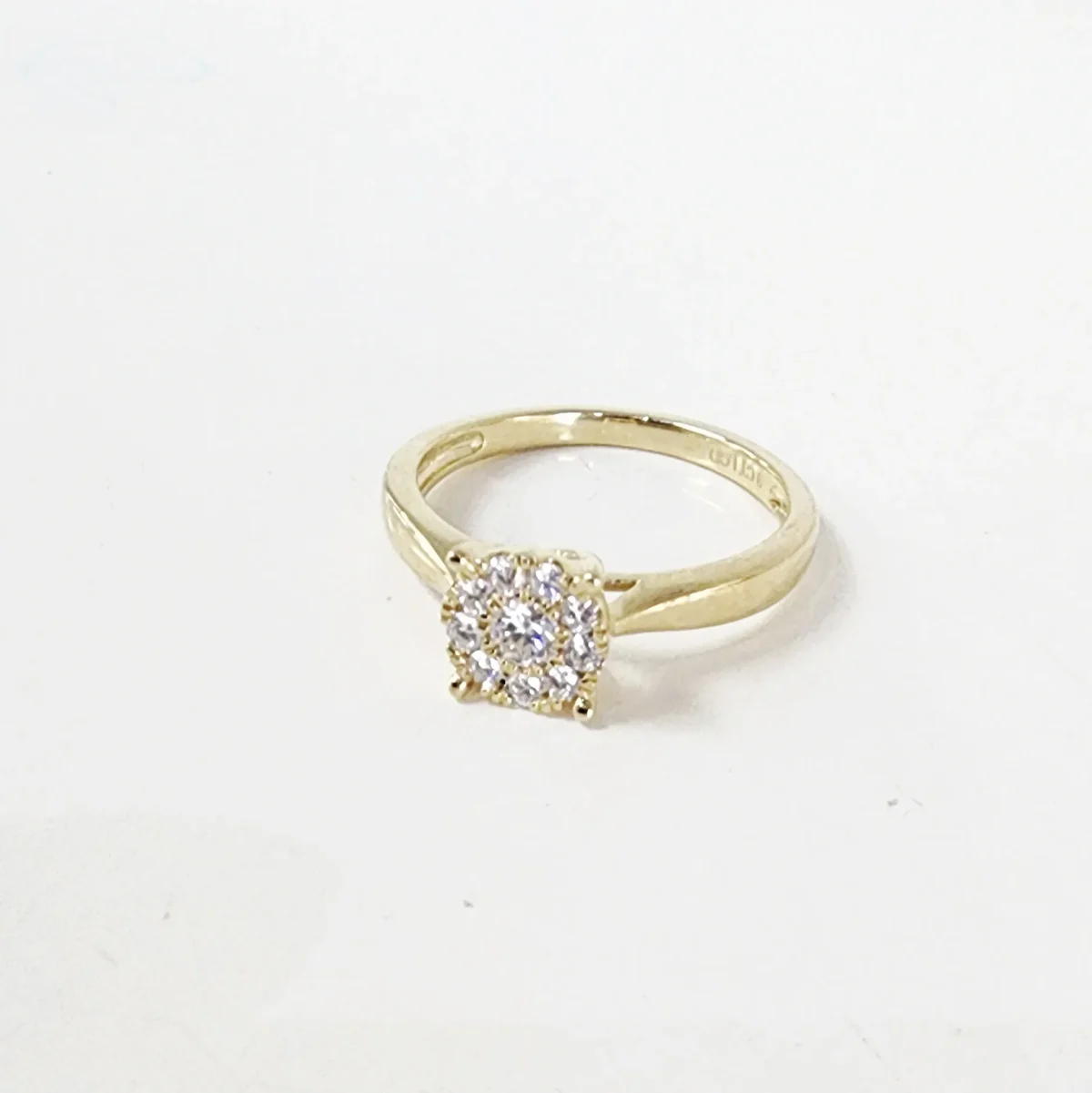 9ct Yellow Gold Lab Grown Diamond Cluster Engagement Ring 0.28ct TDW EF/VS - AURG1112